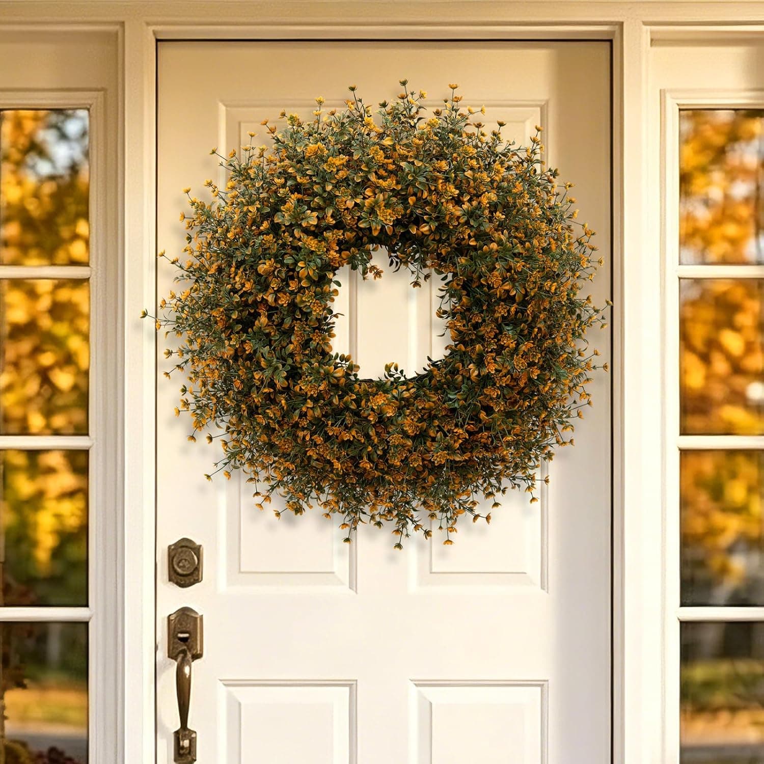 26 Inch Fall Boxwoods Wreaths for Front Door Large Wreath Home Decor — photo 9