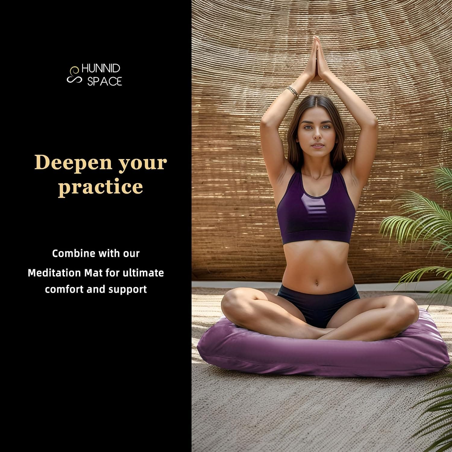 Meditation Cushion Set Zafu & Zabuton – Buckwheat Hull & Memory Foam, Adjustable Floor Pillow for Yoga, Meditation & Sitting, Removable Velvet Cover (Purple) — photo 4