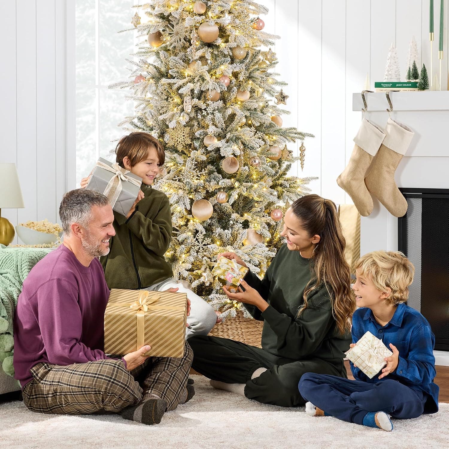 Best Choice Products Full Flocked Aspen Christmas Tree, 9ft Pre-lit Realistic Noble Fir w/ 1,200 Glowing LED Lights, 2-in-1 White & Multicolor — photo 4