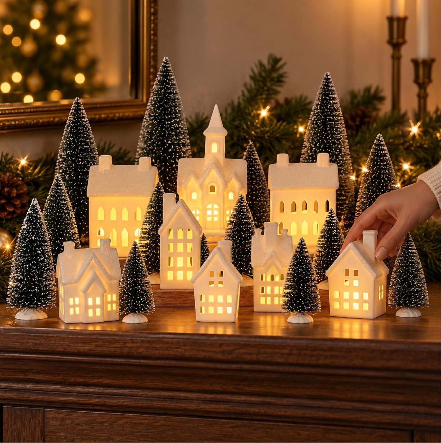 Mark Feldstein Winter Village LED Porcelain Christmas Set, 31 Pc — photo 8