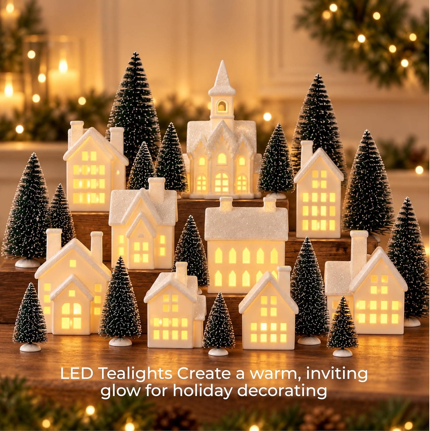 Mark Feldstein Winter Village LED Porcelain Christmas Set, 31 Pc — photo 9