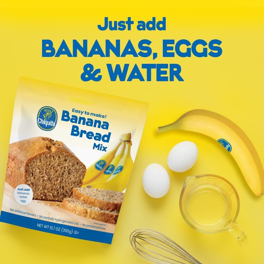 Chiquita Banana Bread Mix, 4 Pack (13.7oz each) w/Spatula for Easy Mixing — photo 3