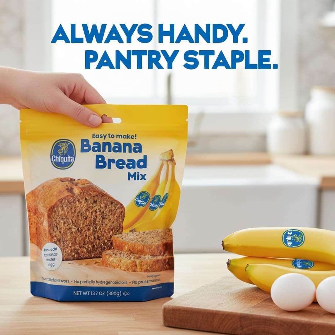 Chiquita Banana Bread Mix, 4 Pack (13.7oz each) w/Spatula for Easy Mixing — photo 6