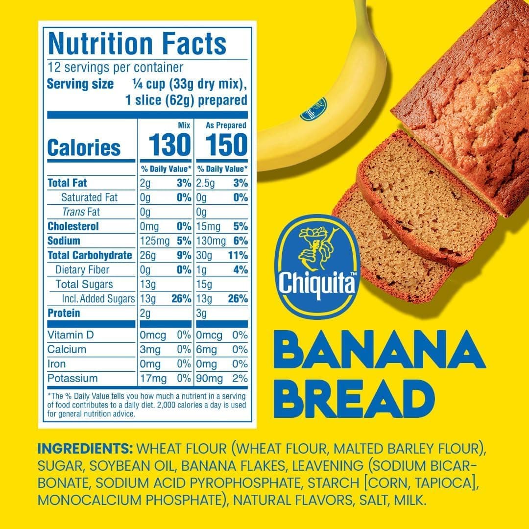Chiquita Banana Bread Mix, 4 Pack (13.7oz each) w/Spatula for Easy Mixing — photo 2