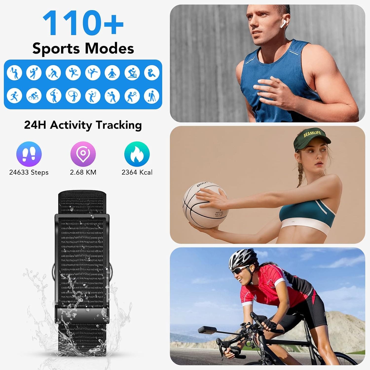 Health Activity Fitness Trackers, 2026 Wearable Smart Bracelet, 120+ Sport Modes Smart Band, All-Day Continuous Heart Rate Blood Pressure Stress HRV Monitor — photo 5