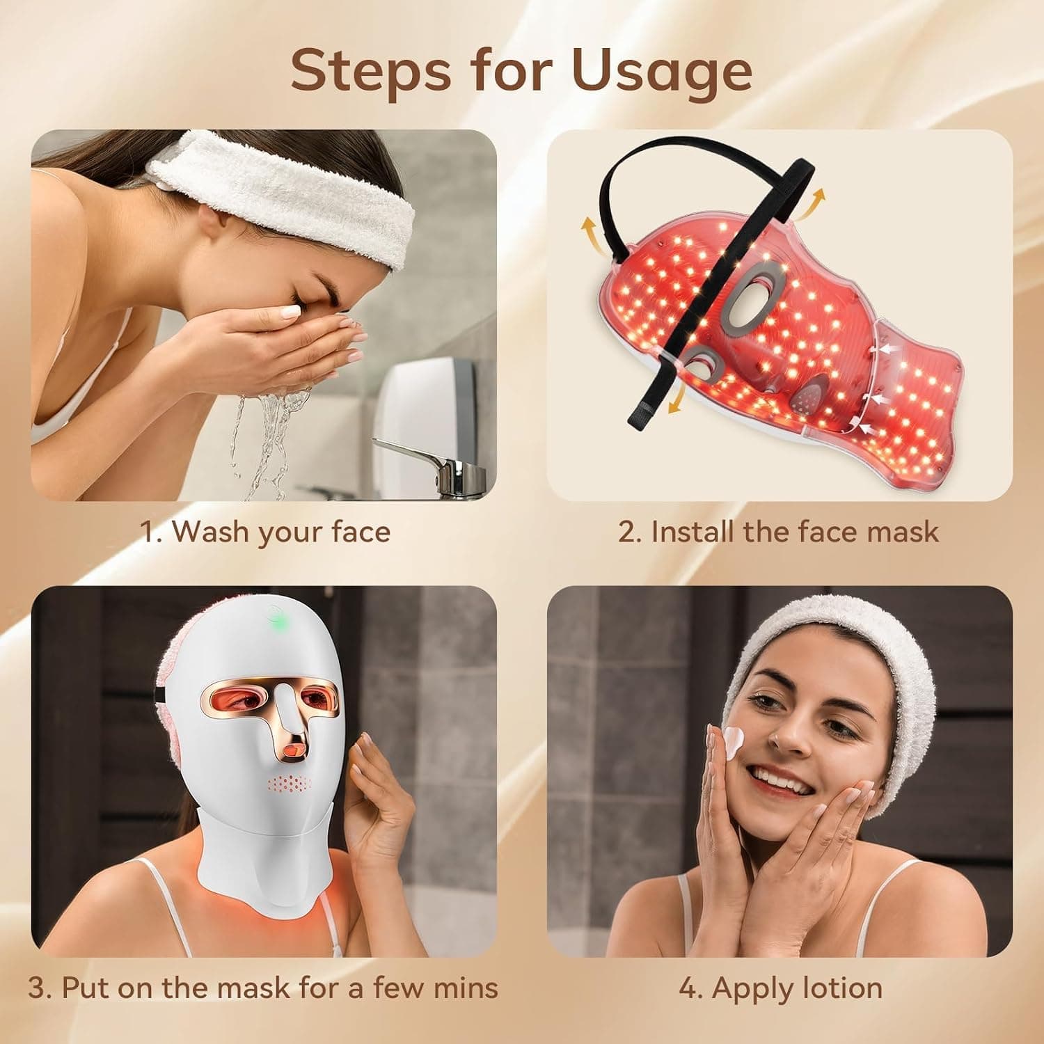 ONLUKY Red Light Therapy Mask USB-C Rechargeable LED Face Mask — photo 6