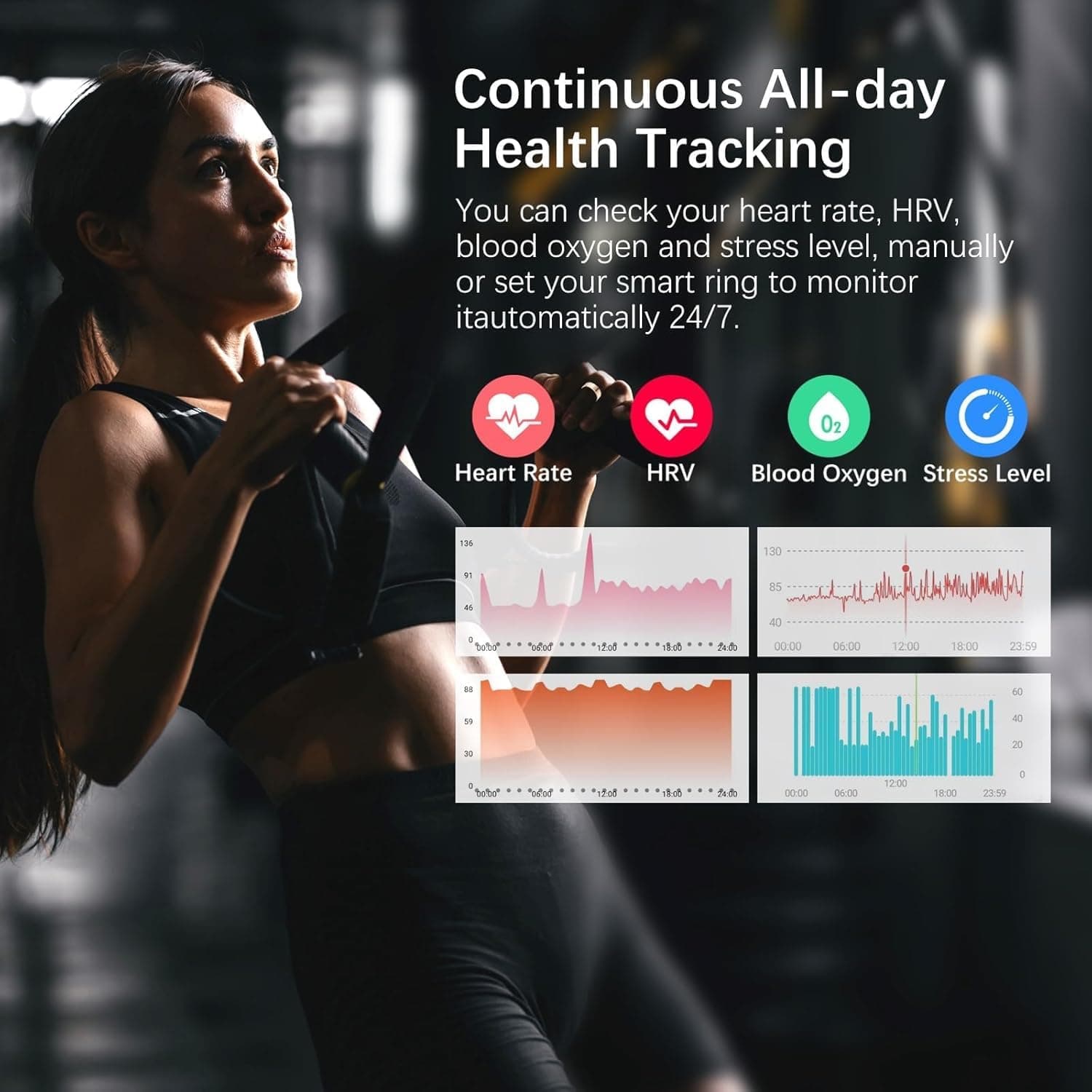 Smart Ring for Women Men, Fitness Ring with Heart Rate, Blood Oxygen,Stress, Sleep Tracker, Step Tracker, Fit Ring No Subscription Fee, IP68 Waterproof Smart Ring for iPhone & Android (Rose Gold, 6#) — photo 5