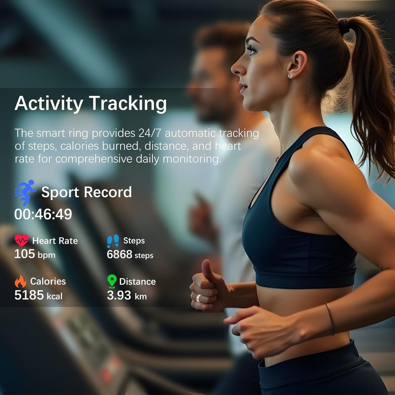 Smart Ring for Women Men, Fitness Ring with Heart Rate, Blood Oxygen,Stress, Sleep Tracker, Step Tracker, Fit Ring No Subscription Fee, IP68 Waterproof Smart Ring for iPhone & Android (Rose Gold, 6#) — photo 4
