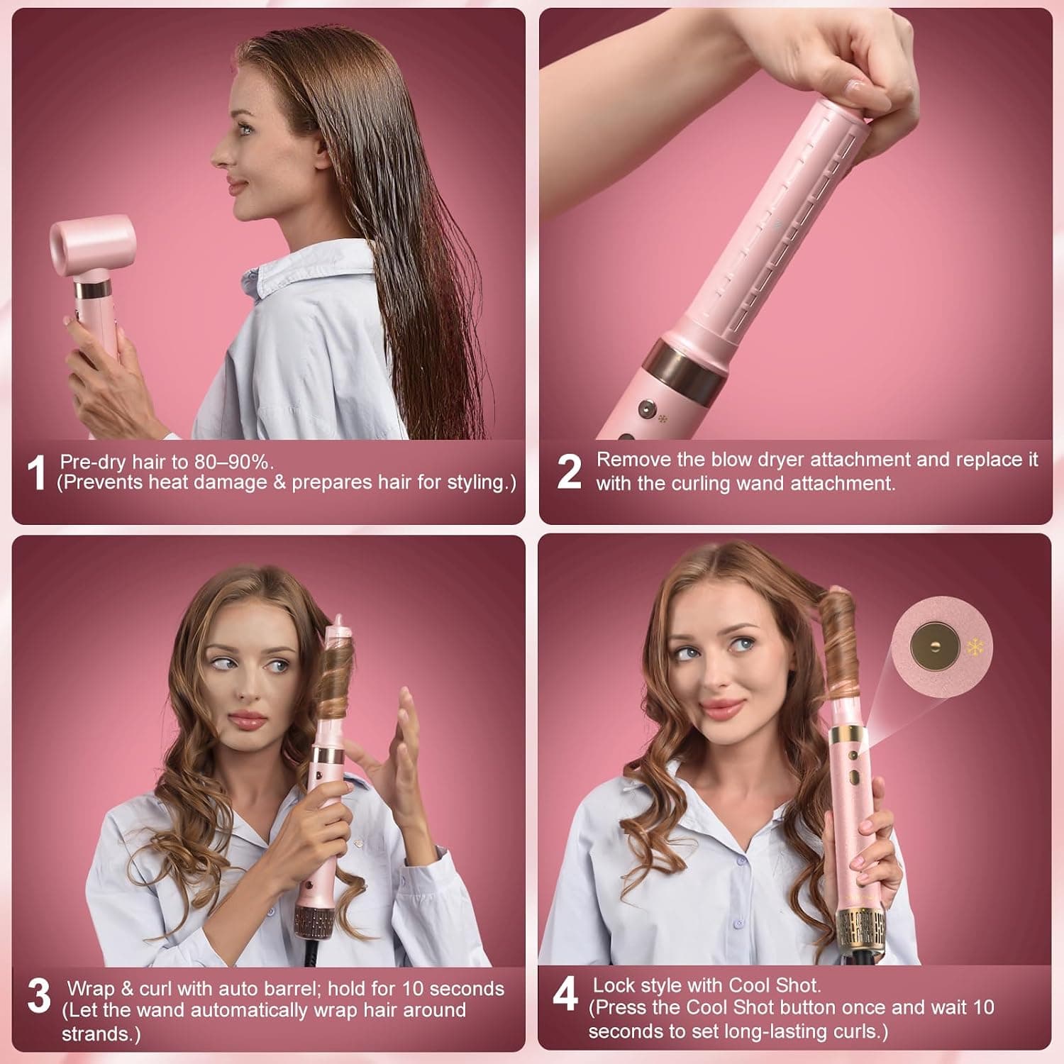Mythsight StyleVibe 6-in-1 Air Styler with Hair Dryer & Auto-Wrap Curl L/R — photo 8