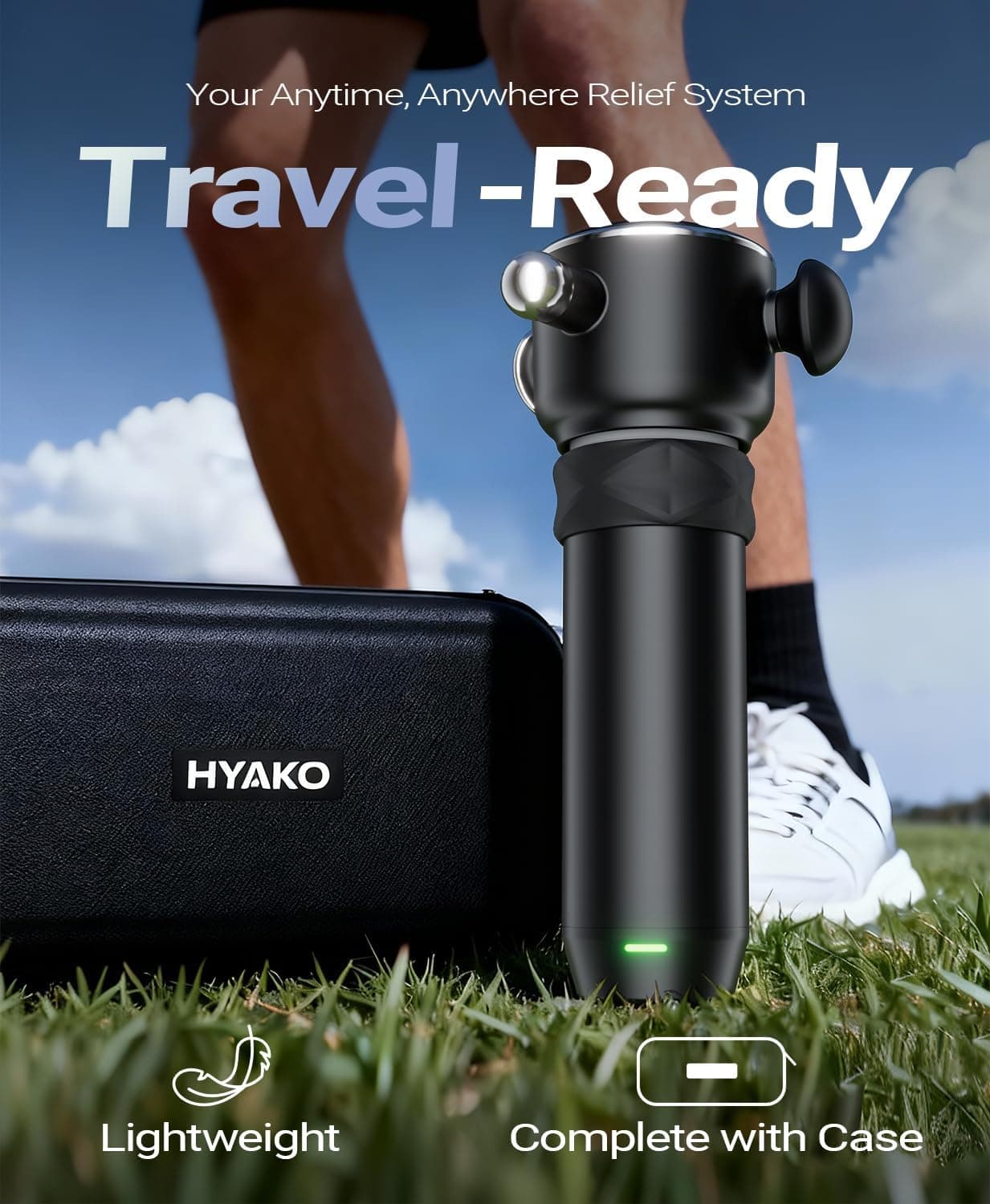 HYAKO R1 Deep Tissue Vibrating Muscle Massager - Therapy Back Massager for All Body Relief - Muscle Pain Relief and Fascial Binding - Trigger Point Therapy Massage Gun - Gifts for him — photo 9