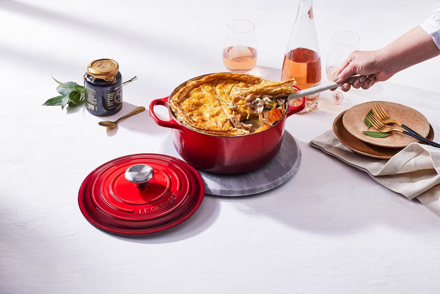Le Creuset Enameled Cast Iron Round Dutch Oven, 5.5 qt., Cerise — photo 6